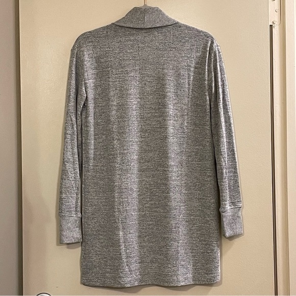 GAP Softspun Long Open Front Cardigan in Light Heather Gray - Picture 4 of 6